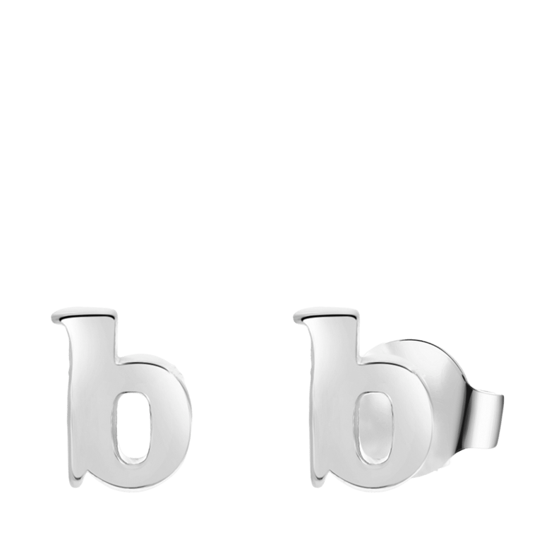 Ohrstecker, Edelstahl, mit Anhänger, Buchstabe