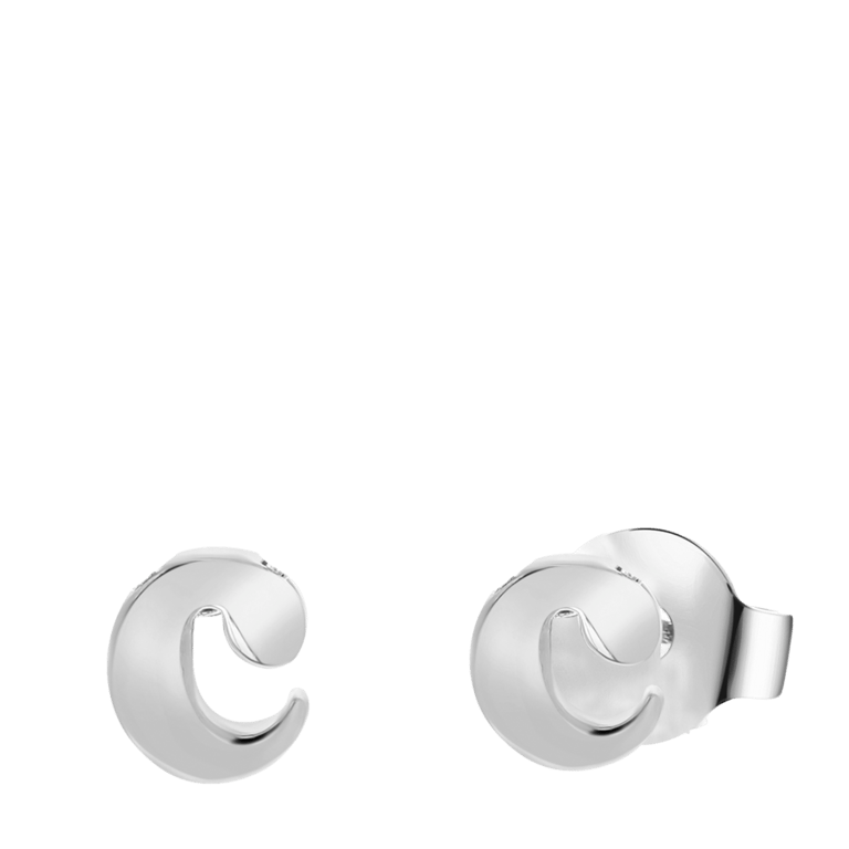 Ohrstecker, Edelstahl, mit Anhänger, Buchstabe