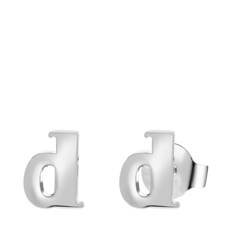 Stainless steel oorknoppen met hanger letter