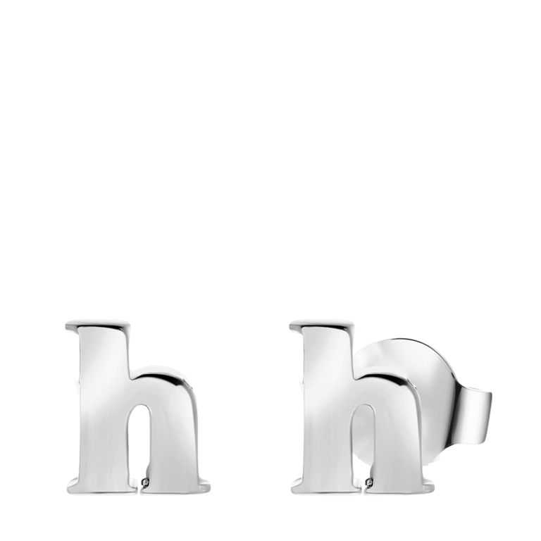 Stainless steel oorknoppen met hanger letter