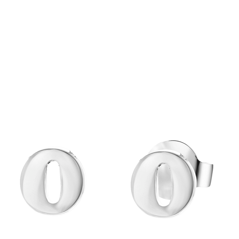 Stainless steel oorknoppen met hanger letter