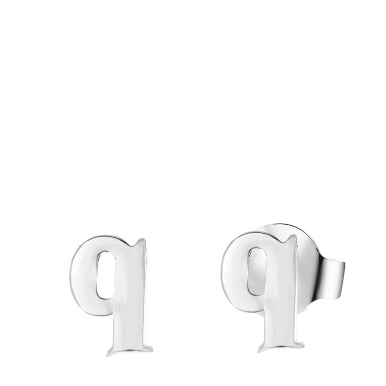 Stalen oorknoppen met hanger letter