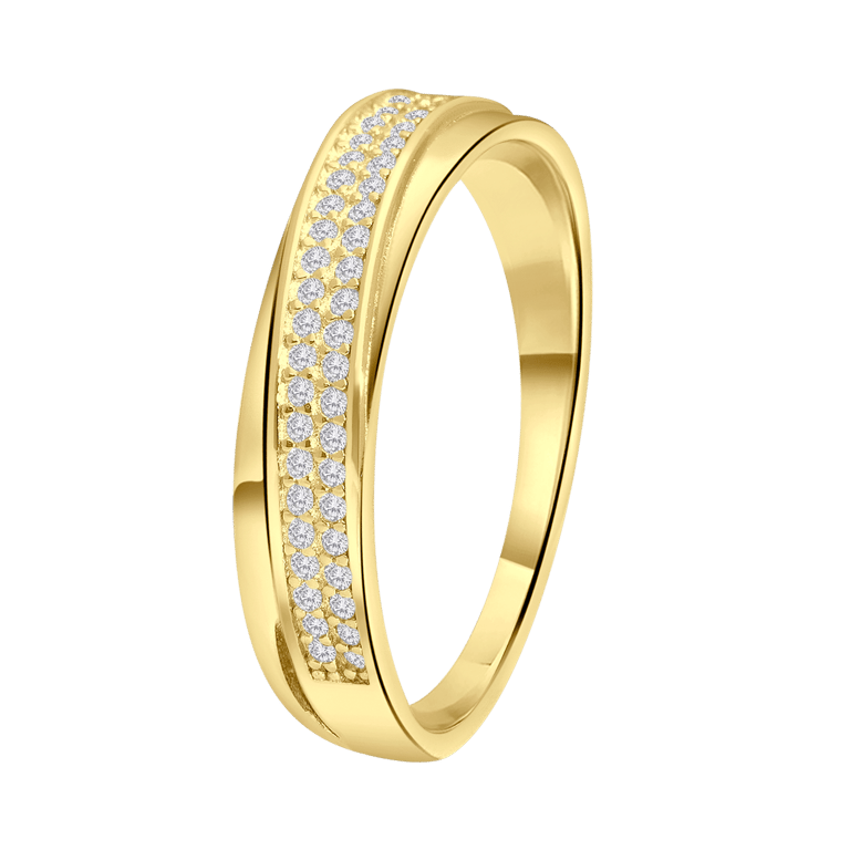 Ring, 925 Silber, vergoldet, mit Zirkonia