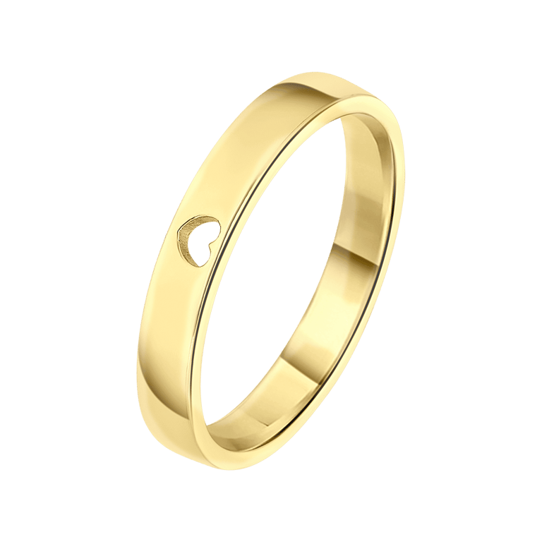 Ring, 925 Silber, vergoldet, mit ausgeschnittenem Herz