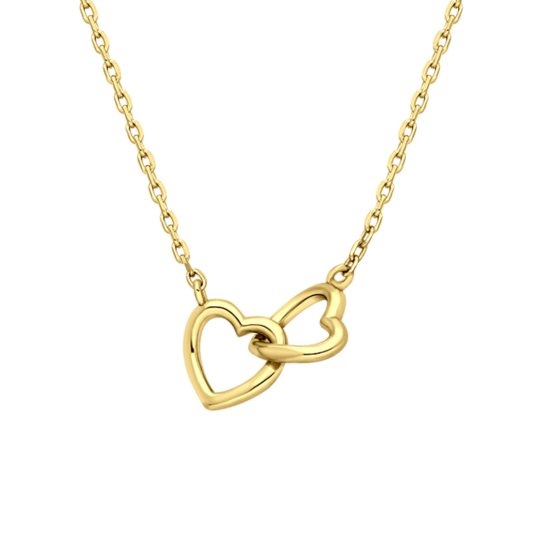 Zilveren goldplated ketting met hanger hart voor dames