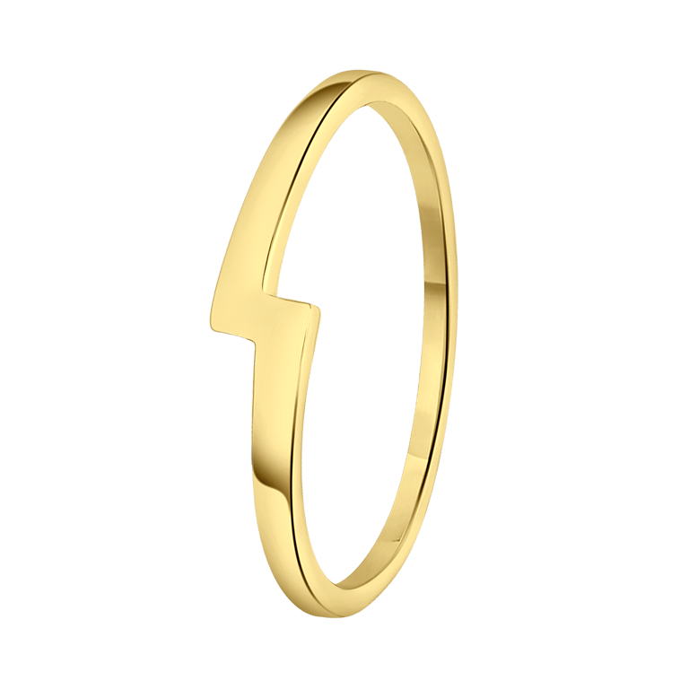 Zilveren goldplated ring bliksemschicht voor dames