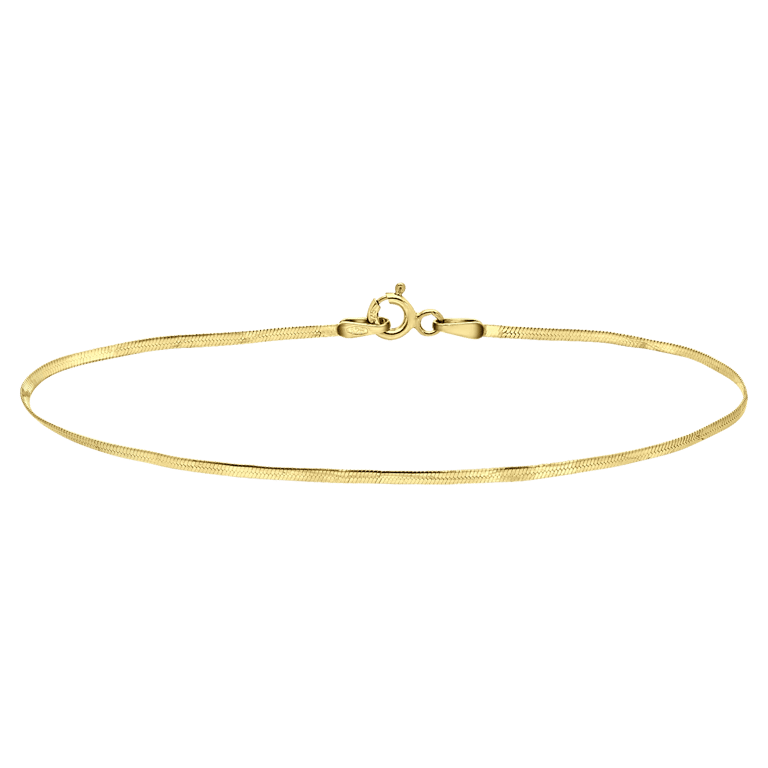 Gerecycleerd zilveren goldplated armband slangschakel