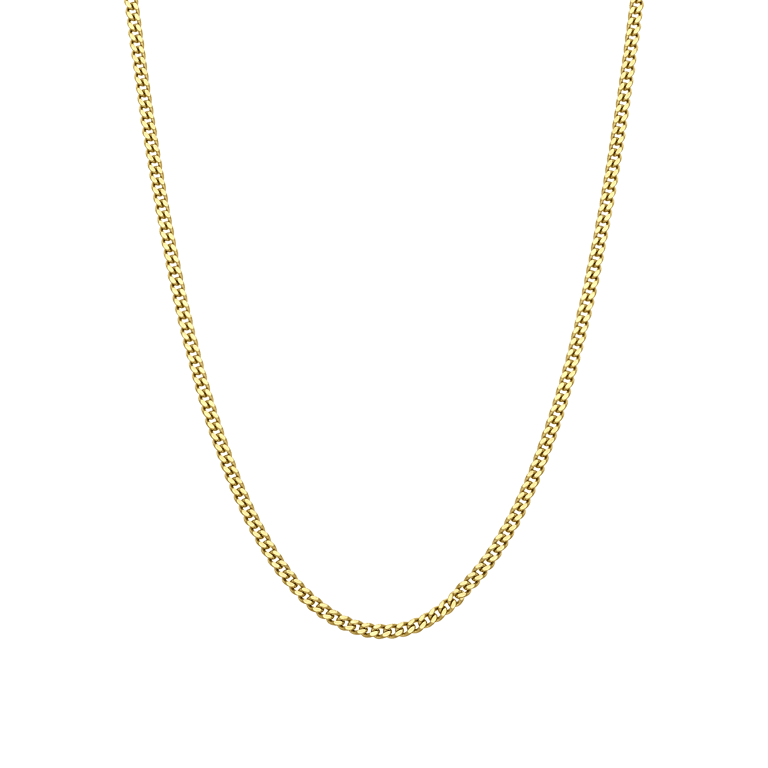 Gerecycled zilveren goldplated ketting gourmet schakel