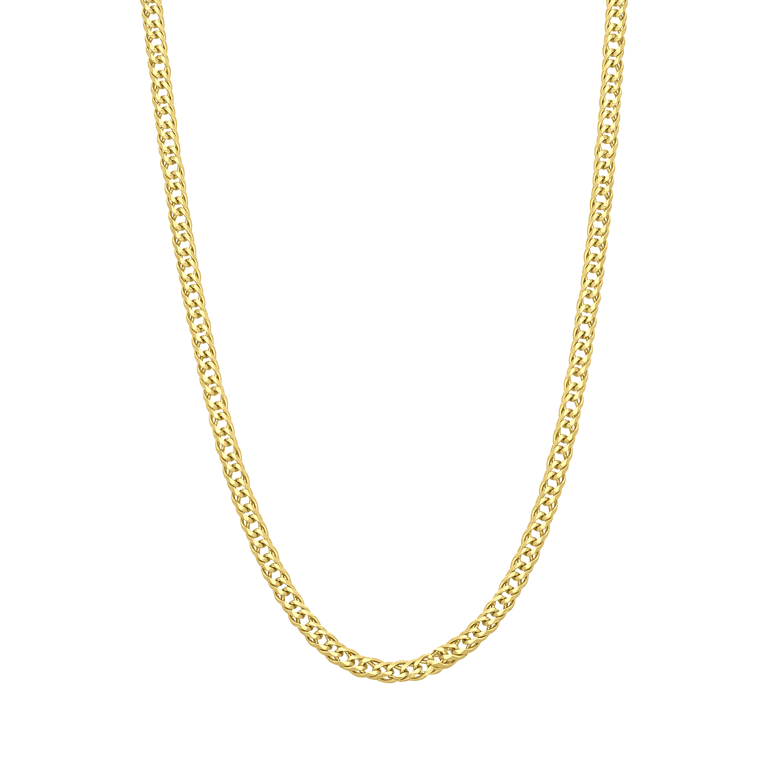 Gerecycled zilveren goldplated ketting gourmet schakel