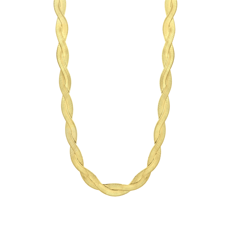 Gerecycled zilveren goldplated ketting gedraaid