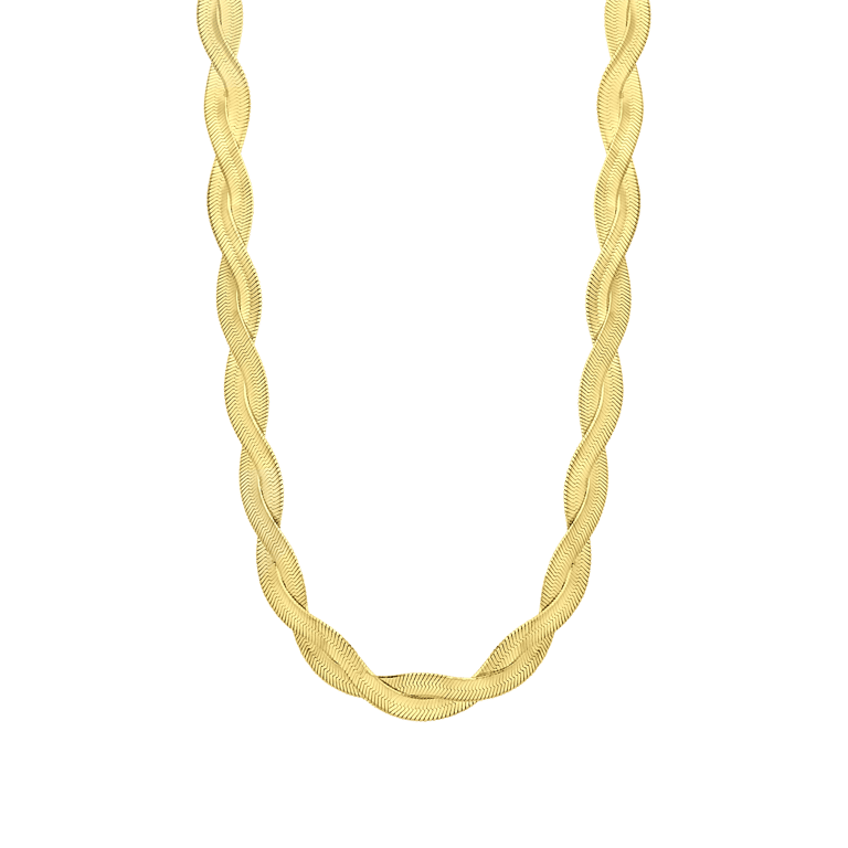 Gerecycleerd zilveren goldplated ketting gedraaid