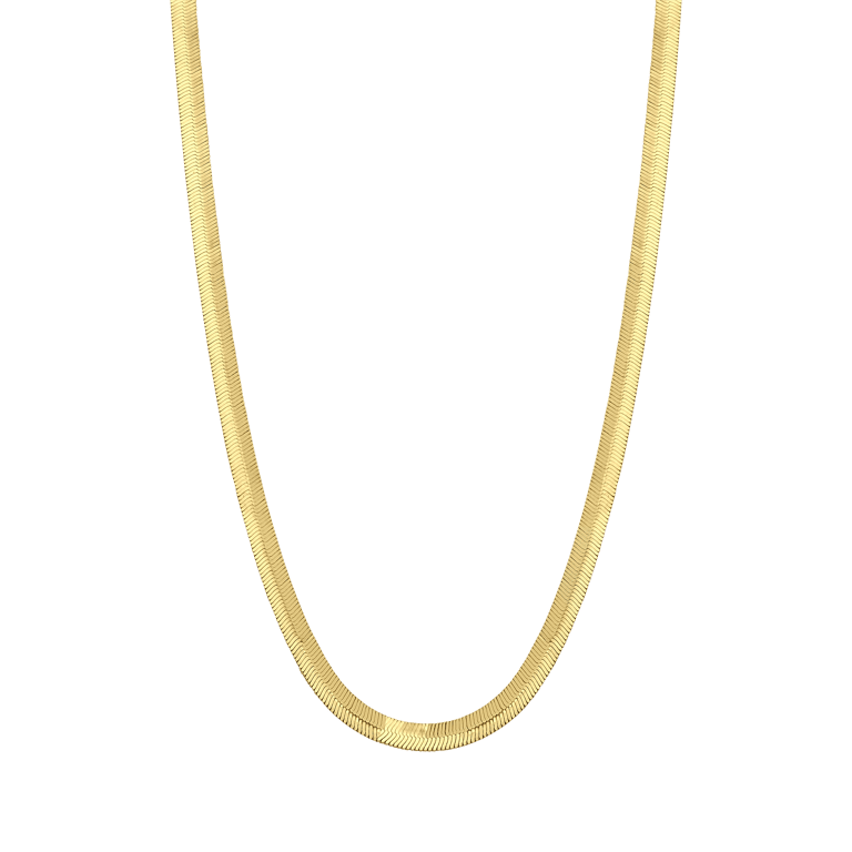 Gerecycleerd zilveren goldplated platte ketting bewerkt