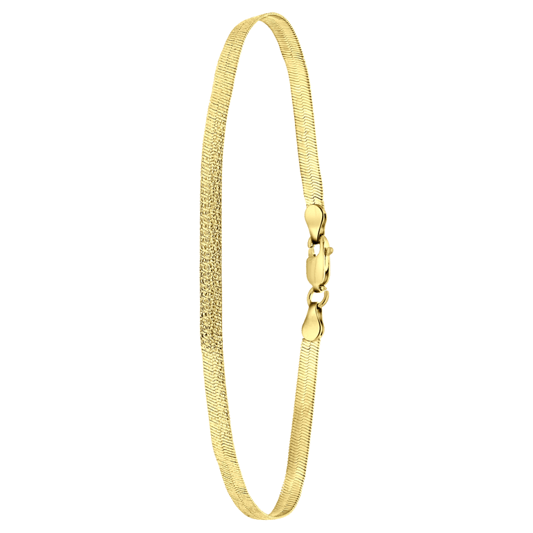 Flaches Armband, 925 Silber, vergoldet, schön bearbeitet