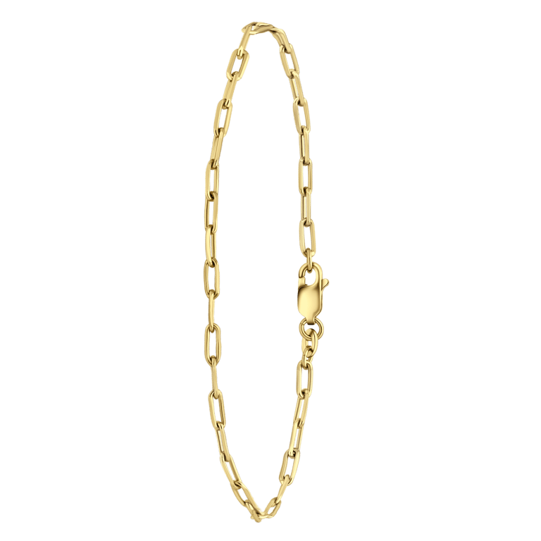 Zilveren goldplated schakelarmband voor dames