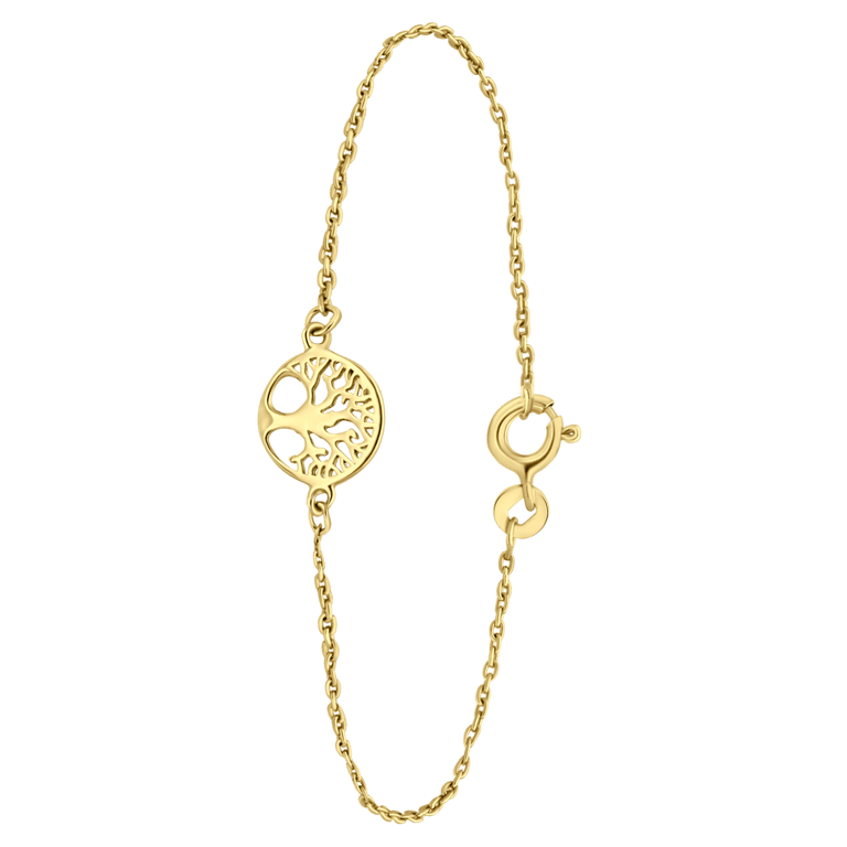 Silbernes vergoldetes Armband Baum des Lebens