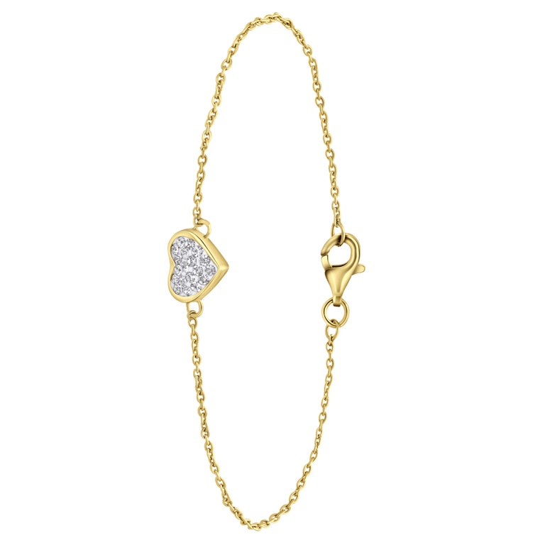 Zilveren goldplated armband hart voor dames