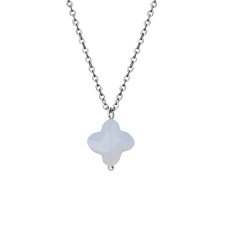 Stalen ketting met maansteen
