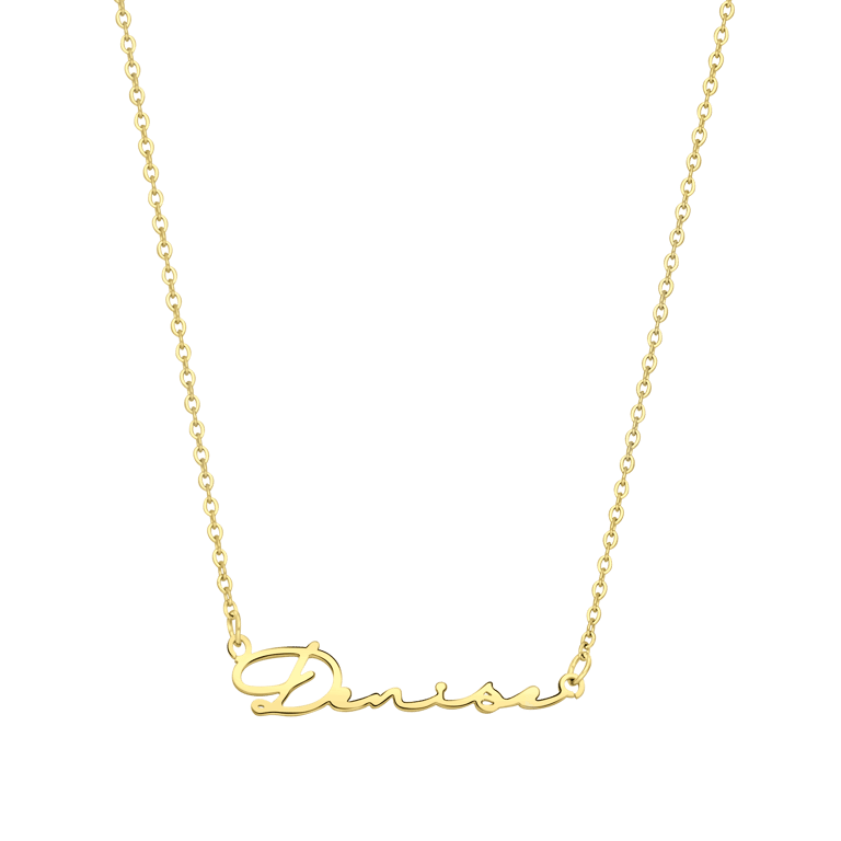 Stalen naamketting gold signature