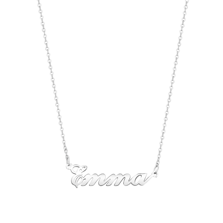 Stainless steel naamketting julia small voor dames