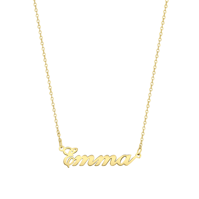 Stainless steel naamketting gold Julia small