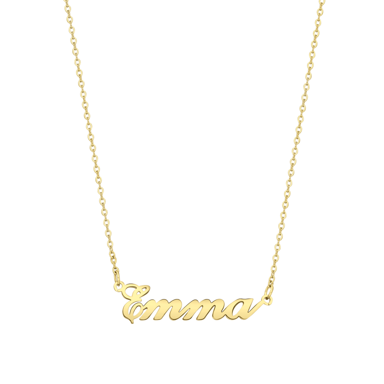 Stalen goldplated naamketting voor dames