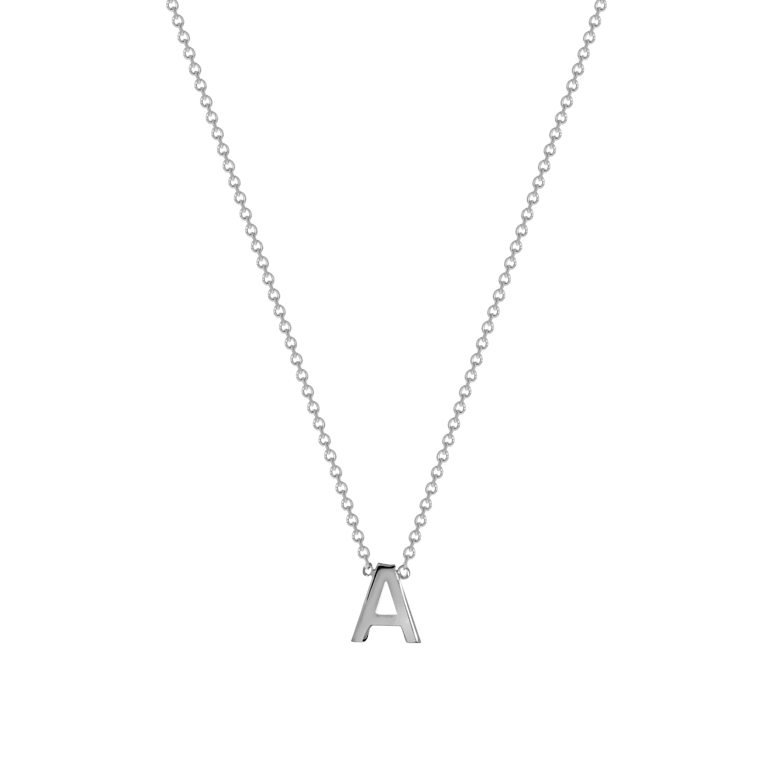 9 karaat witte ketting met letter hanger