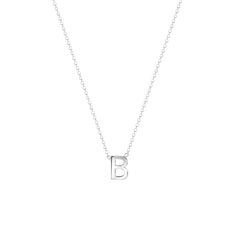Halskette, 375 Weiẞ Gold, mit Buchstabenanhänger