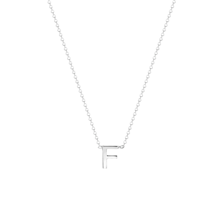 9 karaat witte ketting met letter hanger