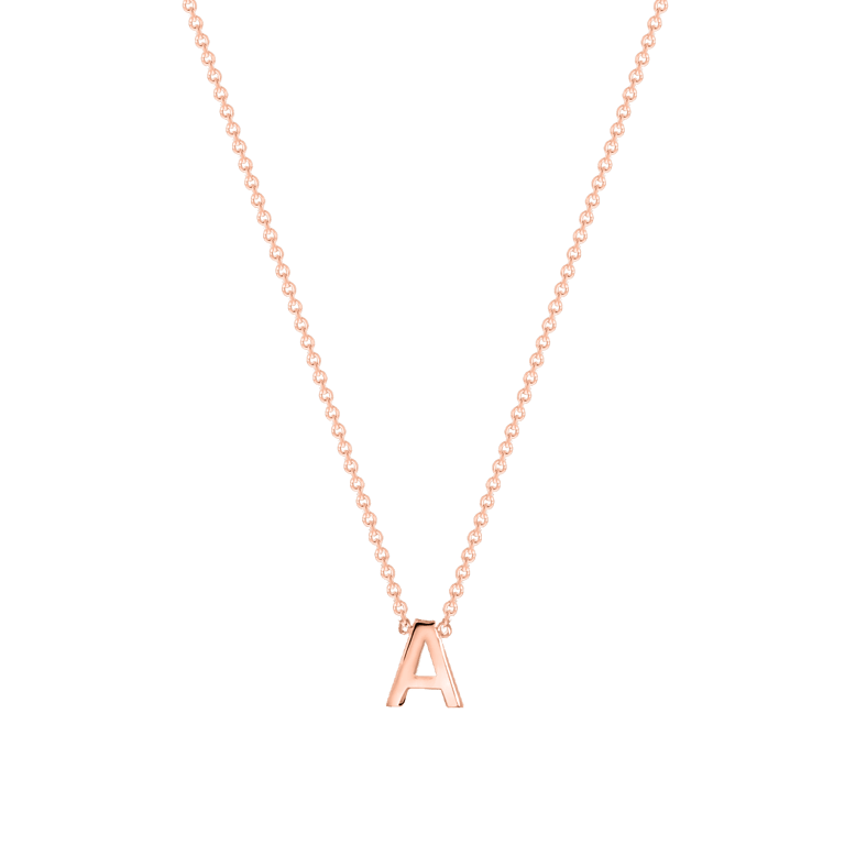 9 karaat rose ketting met letter hanger