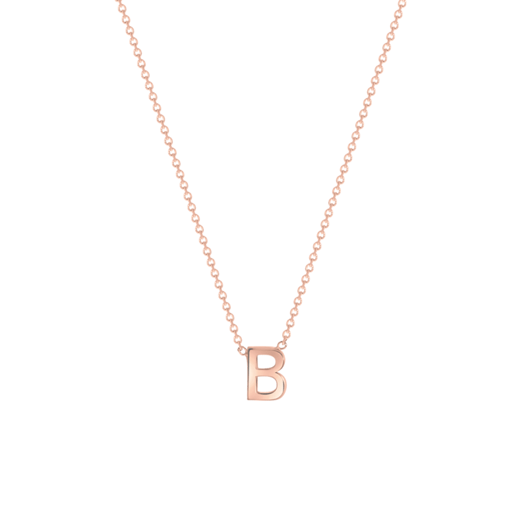 9 karaat rose ketting met letter hanger