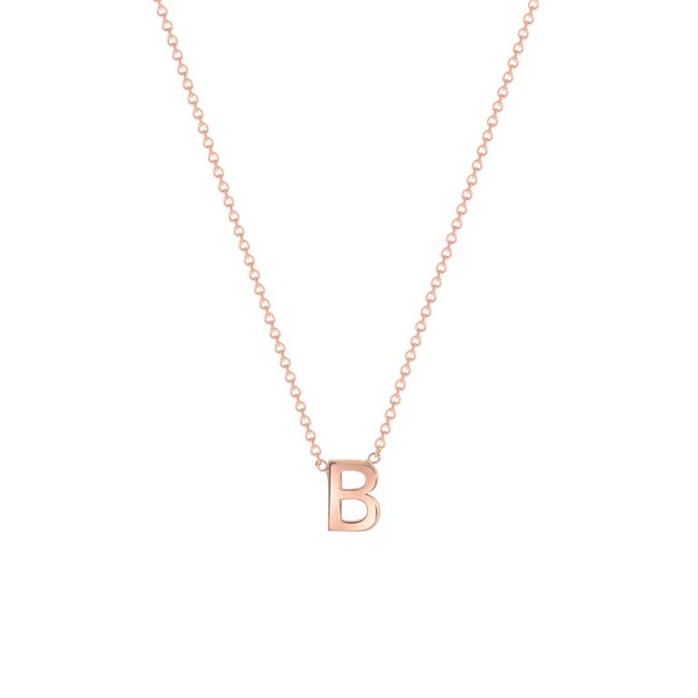 Halskette, 375 Rose, mit Buchstabenanhänger
