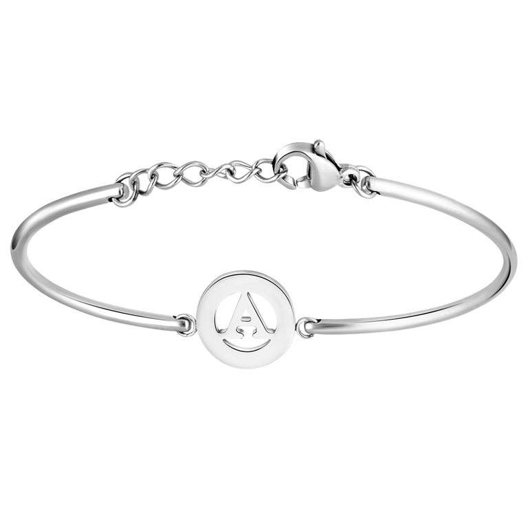 Stainless steel armband met letter - A