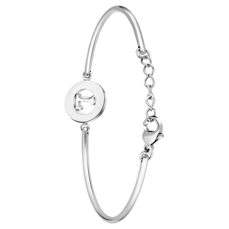 Stalen armband met letter - L