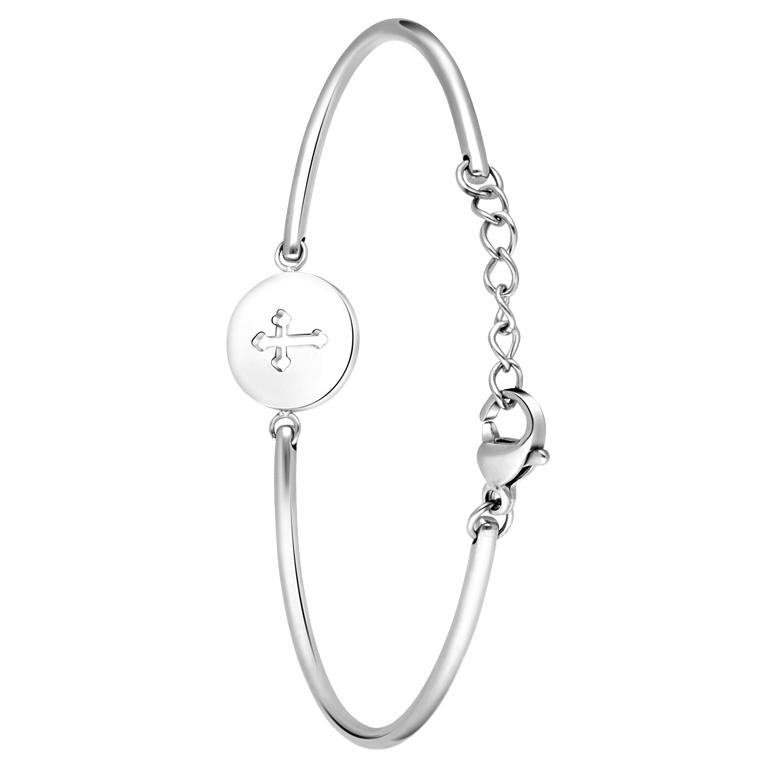 Stalen armband met kruis