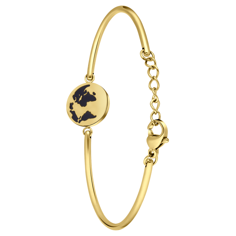Stalen goldplated fantasiearmband munt voor dames