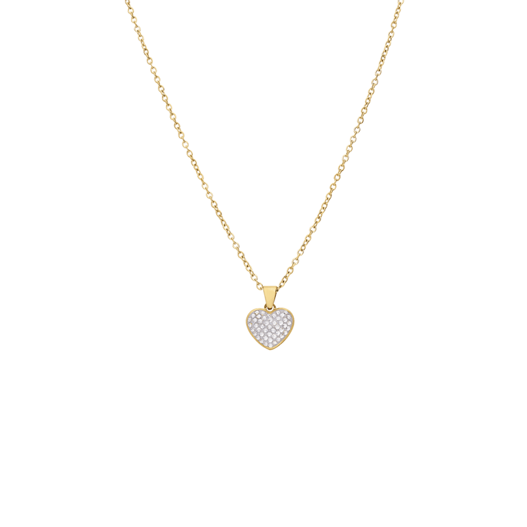 LivLiv stainless steel goldplated ketting met hanger hart voor dames