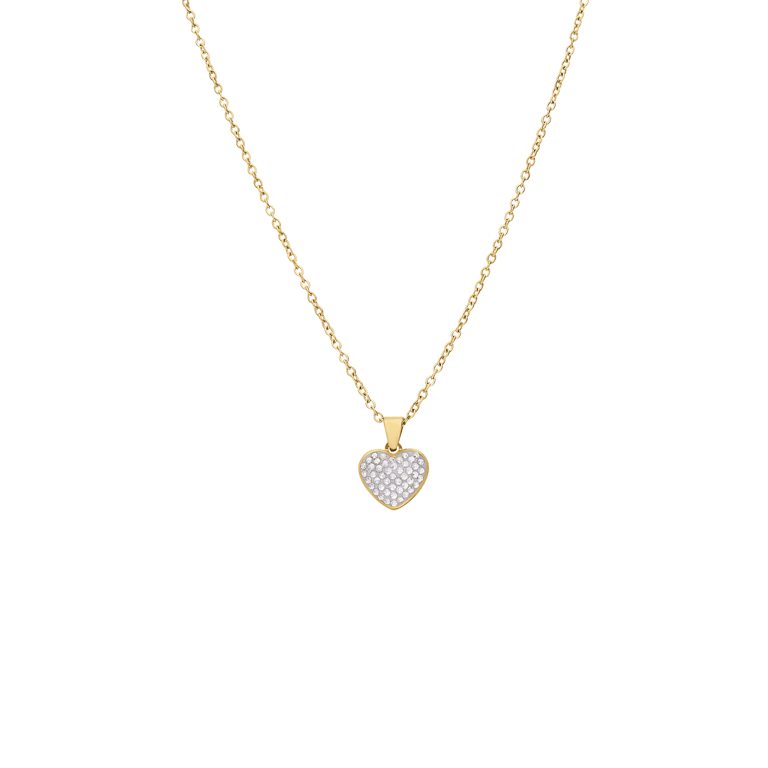 Stalen goldplated ketting met hanger hart