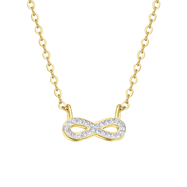 Stainless steel goldplated ketting met hanger met kristal voor dames