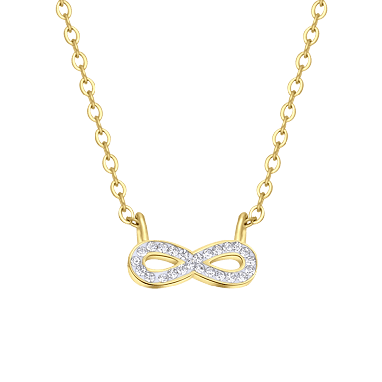 Stalen goldplated ketting met infinity hanger