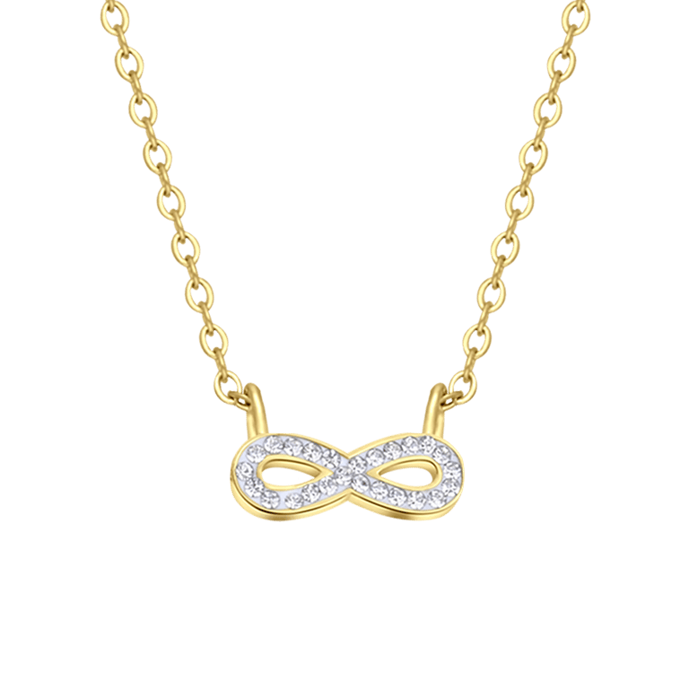 Vergoldetes Edelstahlcollier mit Unendlichkeits-Anhänger