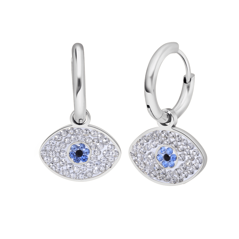 LivLiv stainless steel oorringen met kristallen oog voor dames