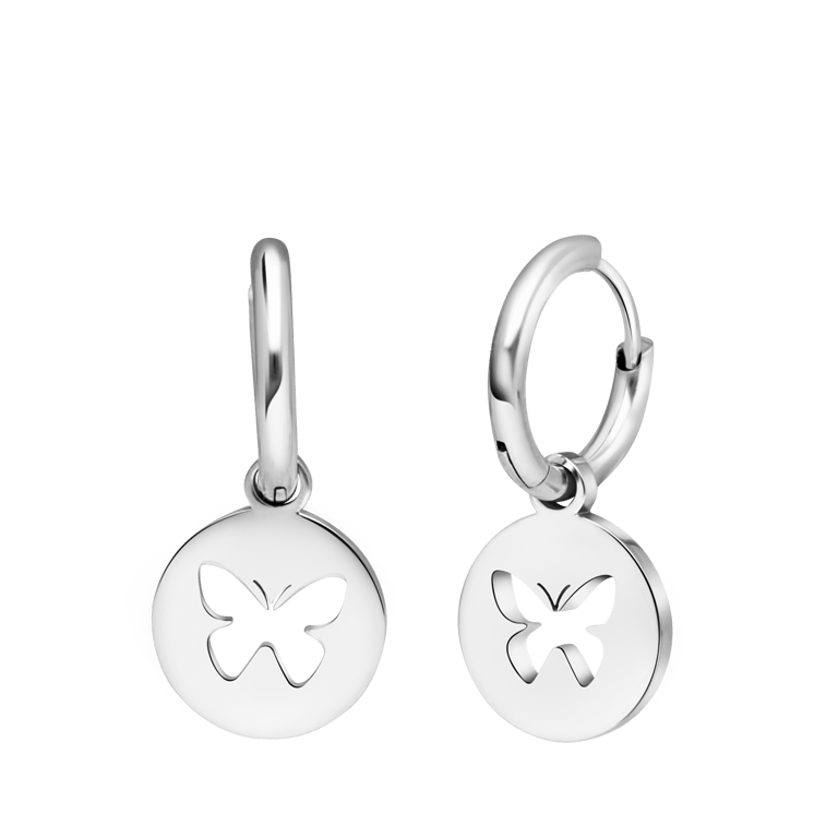 LivLiv stainless steel oorringen met vlinder voor dames
