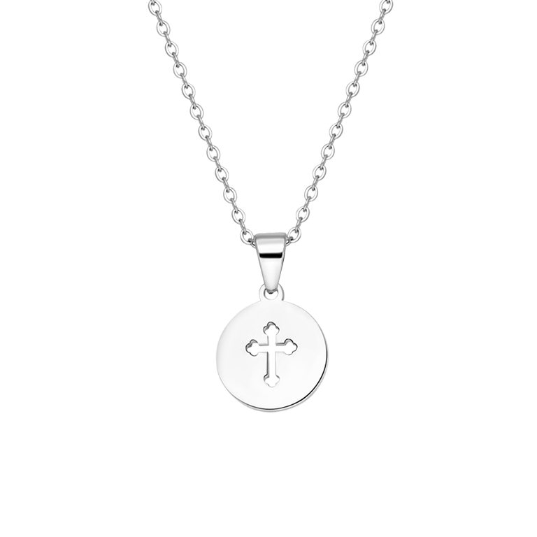 Edelstahlhalskette mit Kreuz-Anhänger