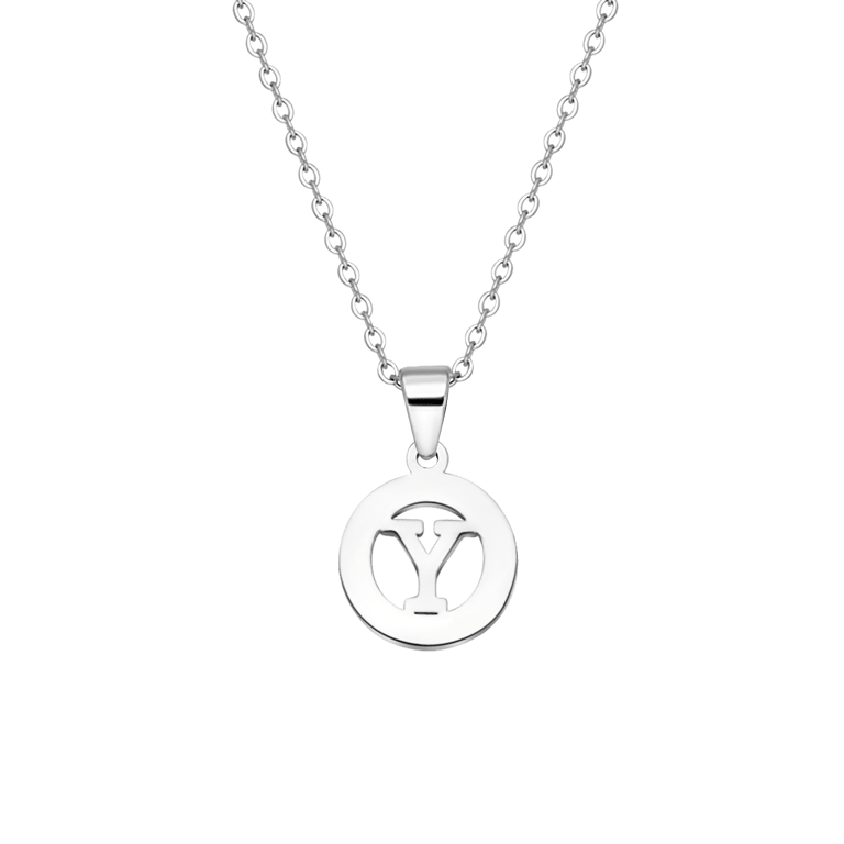 Stalen ketting met letter - Y
