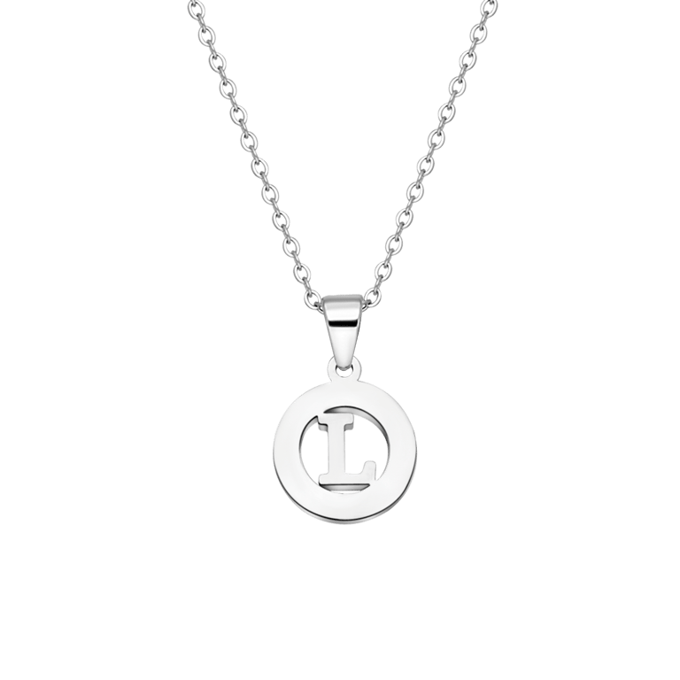 Stalen ketting met letter - L