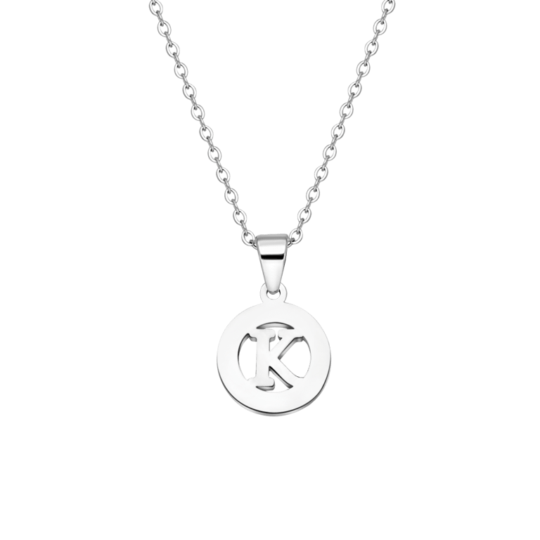 Stainless steel ketting met letter - K