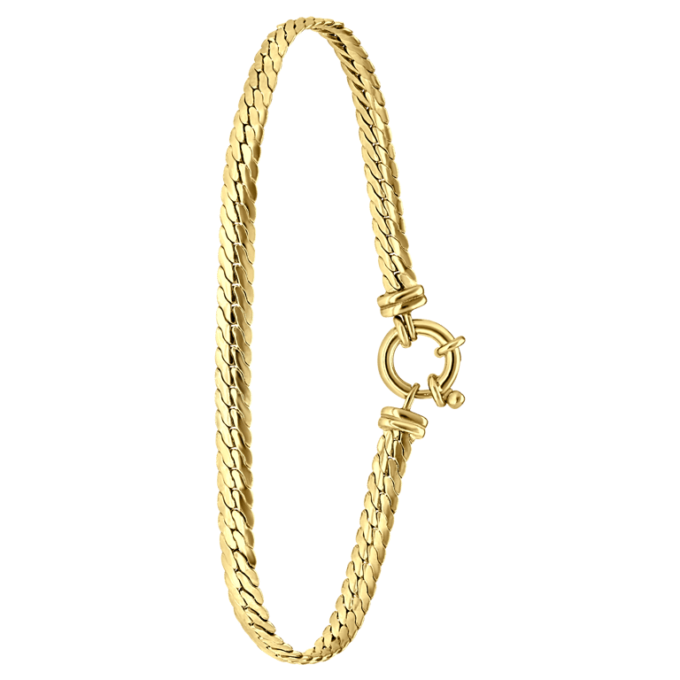 Goldplattiertes Armband aus recyceltem Silber mit Fischgrätgliedern
