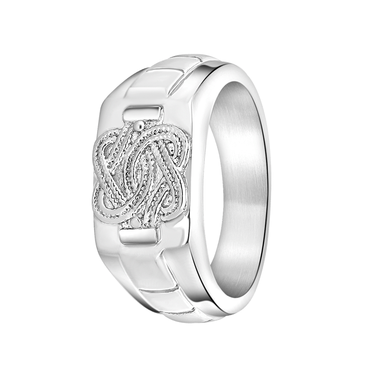 Gerecycleerd stainless steel ring surinaamse mattenklopper