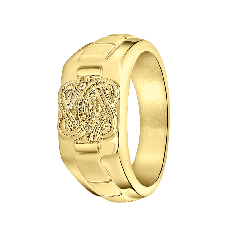 Gerecycled stalen goldplated ring surinaamse mattenklopper