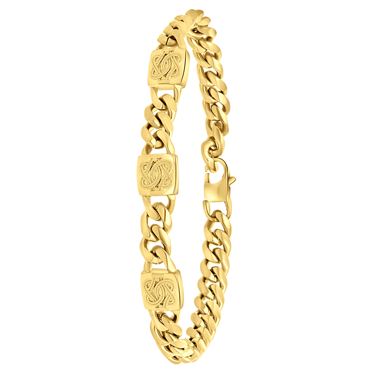 Gerecycled stalen goldplated armband surinaamse mattenklopper